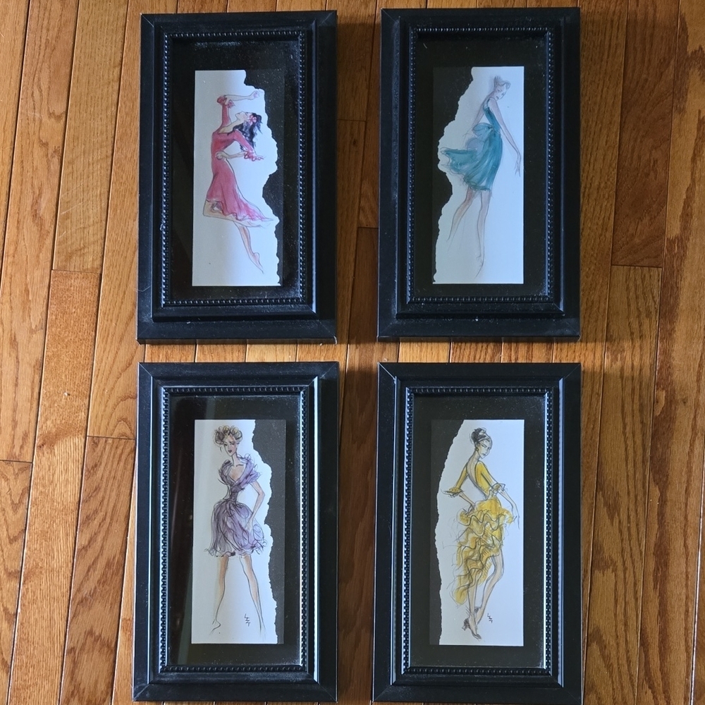 Fashion Sketch Framed Art Set